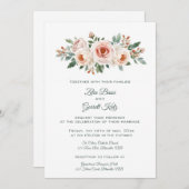 Editable Light Pink Roses  Einladung (Vorne/Hinten)