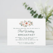 Editable Light Pink Roses Post Wedding Breakfast RSVP Karte (Stehend Vorderseite)