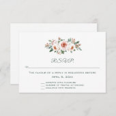 Editable Light Pink Roses Response Card RSVP Karte (Vorne/Hinten)