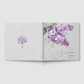 Editable Lilac Floral and Gold Wedding Guestbook Gästebuch (Voll)