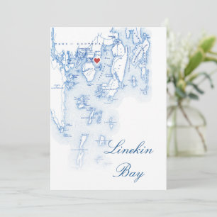 Editable Linekin Bay Maine Wedding Table Cards Einladung
