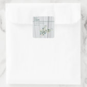 Editable Linen and Eucalyptus Product Quadratischer Aufkleber (Tasche)