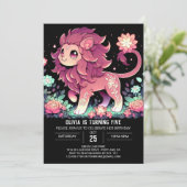 Editable Lion Digital Birthday Einladung (Stehend Vorderseite)