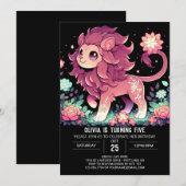 Editable Lion Digital Birthday Einladung (Vorne/Hinten)