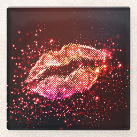 Editable Lip Illustration: Einfaches Grafikdesign Glasuntersetzer (Vorderseite)