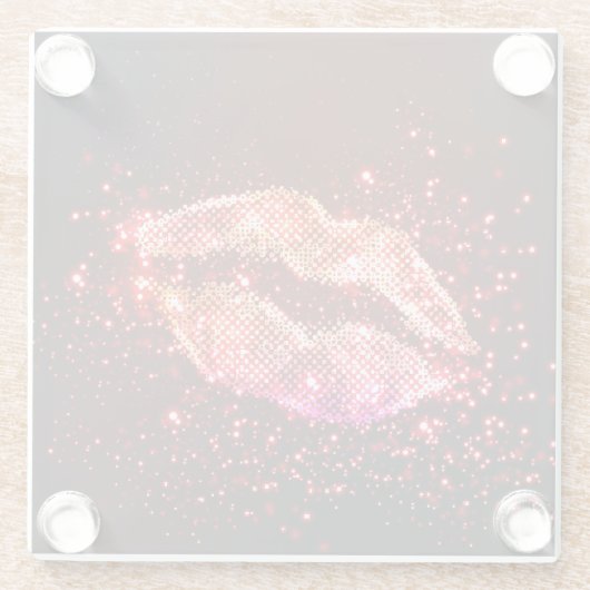 Editable Lip Illustration: Einfaches Grafikdesign Glasuntersetzer (Rückseite)