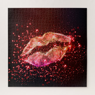 Editable Lip Illustration: Einfaches Grafikdesign Puzzle