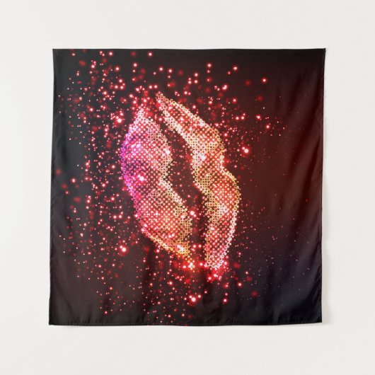 Editable Lip Illustration: Einfaches Grafikdesign Wandteppich (Vorderseite (Horizontal))