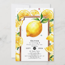 Editable Little Lemon Birthday