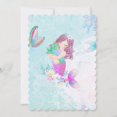 Editable Little Mermaid Birthday Einladung (Rückseite)