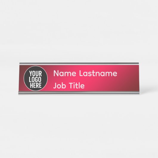 Editable Logo Desk Nameplate Schreibtischnamensplakette (Vorderseite )