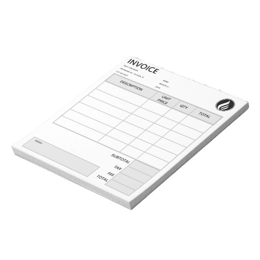 Editable Logo Invoice Notizblock (Rotiert)