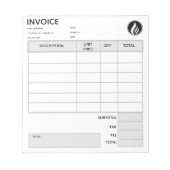 Editable Logo Invoice Notizblock (Vorderseite)