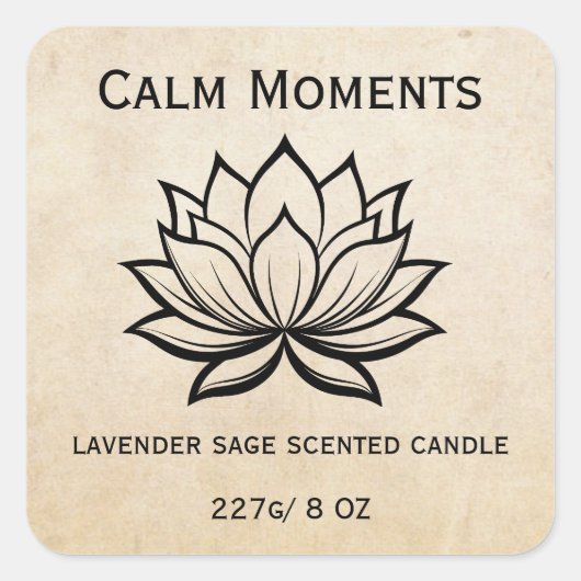 Editable Lotus Flower Product Quadratischer Aufkleber (Vorderseite)