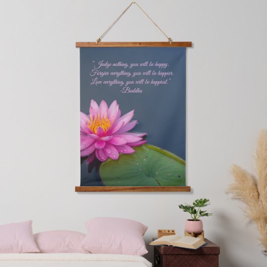Editable Lotus Judge Nothing vergeben alles Wandteppich Mit Holzrahmen (Schlafzimmer)