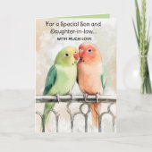 Editable Love Birds Valentinstag Karte (Vorderseite)