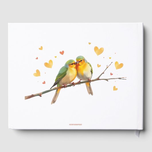 Editable Love Birds Wedding Anniversary Gästebuch (Rückseite)