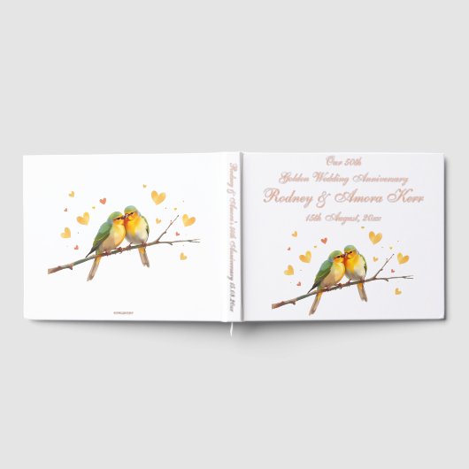 Editable Love Birds Wedding Anniversary Gästebuch (Voll)