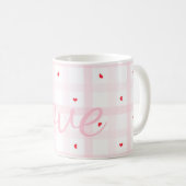 Editable Love Heart Pattern Cute Romantic Seamless Kaffeetasse (VorderseiteRechts)