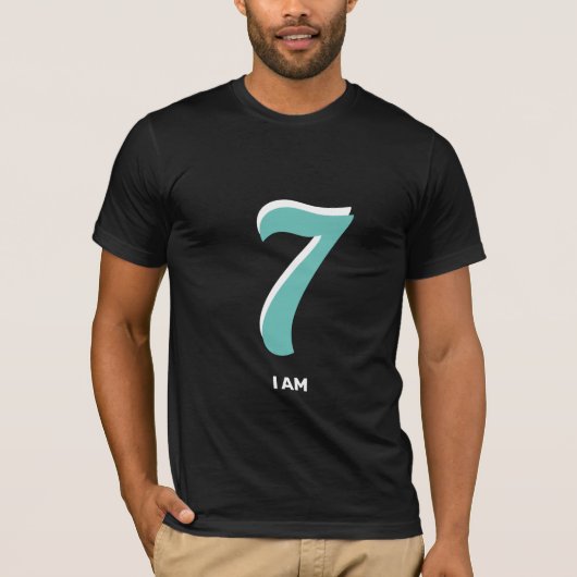 Editable Lucky Seven I Am T-Shirt (Vorderseite)