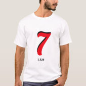 Editable Lucky Seven I Am T-Shirt (Vorderseite)