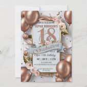 Editable Luxuriöse 18. Geburtstag kombinieren Grad Einladung (Vorderseite)