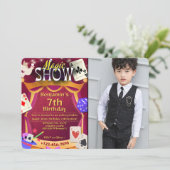 Editable Magic Show Birthday Einladung für Kinder (Stehend Vorderseite)