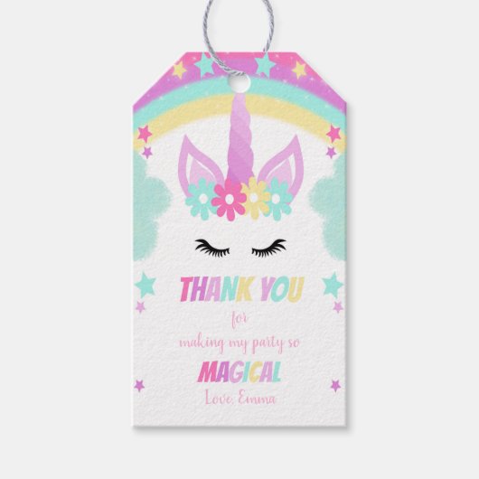Editable Magical Birthday Favor Labels Geschenkanhänger (Vorderseite)