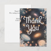 Editable Magical Galaxy Celestial Dankeskarte (Vorne/Hinten)
