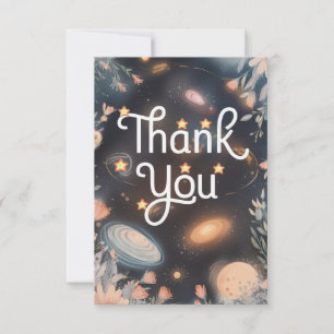 Editable Magical Galaxy Celestial Dankeskarte