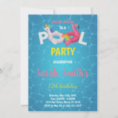 Editable Magical Tropical Swim Party laden Einladung (Vorderseite)