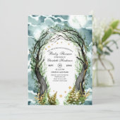 Editable Magical Woodland Forest Baby Showroom Einladung (Stehend Vorderseite)