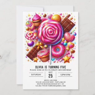Editable Majestic Candyland Digital Geburtstag Einladung