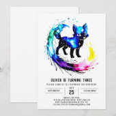 Editable Majestic Wolf Digital Boy Geburtstag Einladung (Vorne/Hinten)