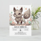 Editable Majestic Wolf Digital Geburtstag Einladung (Stehend Vorderseite)