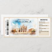 Editable Mallorca Flugzeug Boarding Ticket Einladung (Vorne/Hinten)