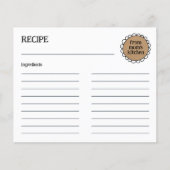 Editable MAMA KITCHEN Rustikale Doodle-Rezeptionsk (Vorderseite)