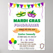 Editable Mardi Gras Fundraiser Flyer Poster (Vorne)