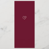 Editable Maroon Wedding Flat Menu Card  Menükarte (Rückseite)
