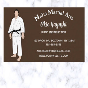 Editable Martial Arts Judo Instructor Visitenkarte