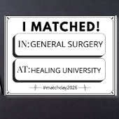Editable Match Day Sign Medical Graduation Poster