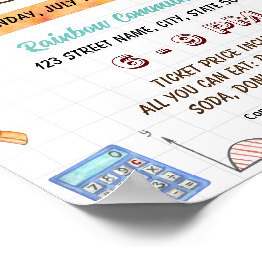 Editable Math Theme School Flyer Poster (Ecke)