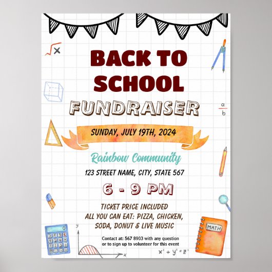 Editable Math Theme School Flyer Poster (Vorne)