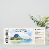 Editable Mauritius Boarding Pass Flugzeug Ticket Einladung (Stehend Vorderseite)