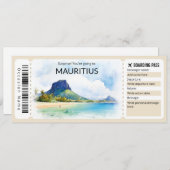 Editable Mauritius Boarding Pass Flugzeug Ticket Einladung (Vorne/Hinten)