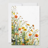Editable Meadow Wildblumen 40. Geburtstag Einladung (Rückseite)
