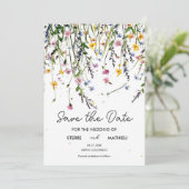 Editable Meadow-Wildblumen Save The Date (Stehend Vorderseite)