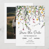 Editable Meadow-Wildblumen Save The Date (Vorne/Hinten)