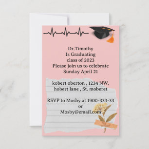 Editable Medical student graduation invitation Einladung