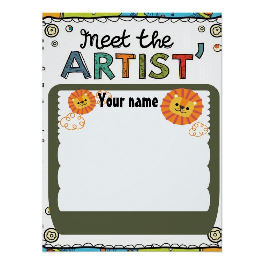 Editable “Meet the Artist” School Template Poster (Vorderseite)